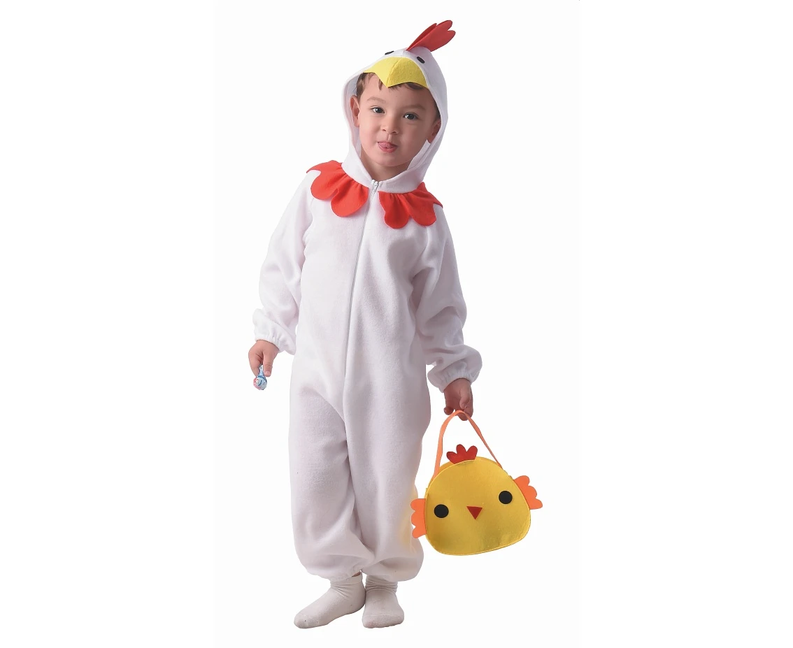 Role play-set for child White Chicken (Hooded jumpsuit, bag), size 92/104 cm